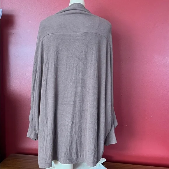EUC Women's unique Taupe Open Front cardigan - Picture 5 of 13